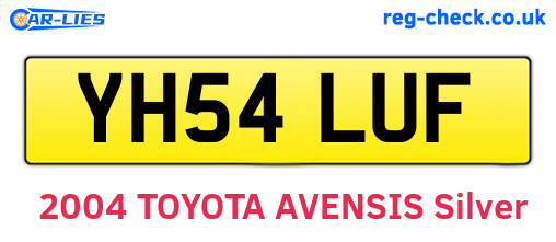 YH54LUF are the vehicle registration plates.