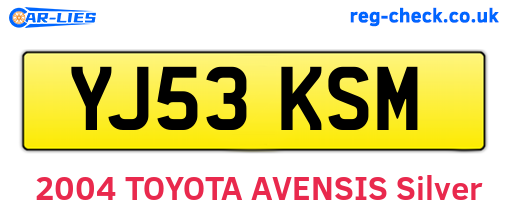 YJ53KSM are the vehicle registration plates.