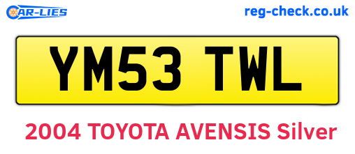 YM53TWL are the vehicle registration plates.