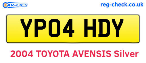 YP04HDY are the vehicle registration plates.