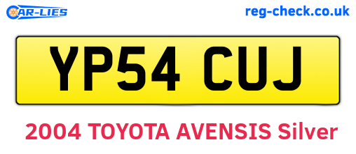 YP54CUJ are the vehicle registration plates.