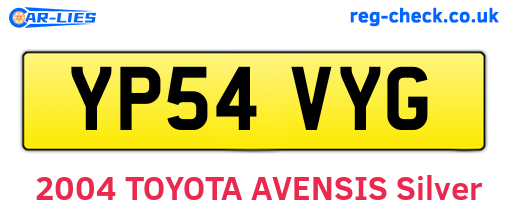 YP54VYG are the vehicle registration plates.