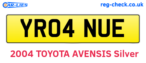 YR04NUE are the vehicle registration plates.