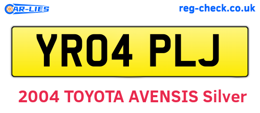 YR04PLJ are the vehicle registration plates.