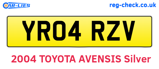 YR04RZV are the vehicle registration plates.