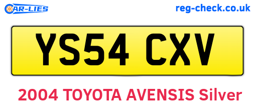 YS54CXV are the vehicle registration plates.