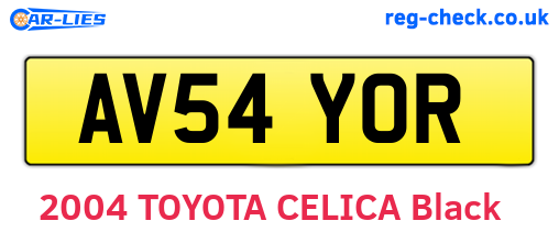 AV54YOR are the vehicle registration plates.