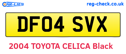 DF04SVX are the vehicle registration plates.