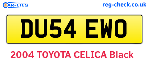 DU54EWO are the vehicle registration plates.