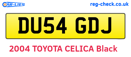 DU54GDJ are the vehicle registration plates.