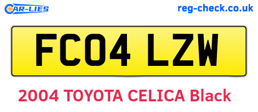 FC04LZW are the vehicle registration plates.