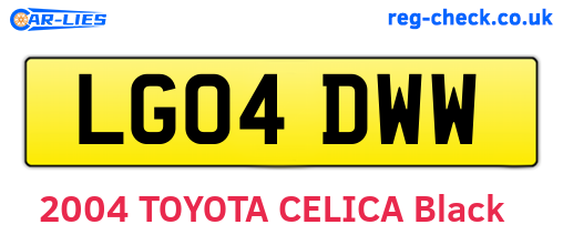 LG04DWW are the vehicle registration plates.