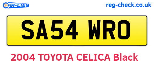 SA54WRO are the vehicle registration plates.