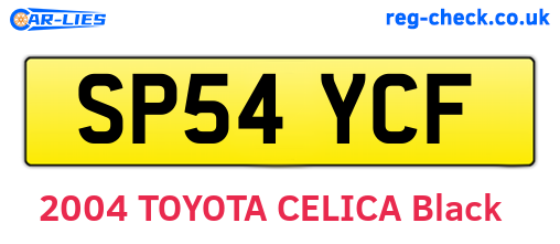 SP54YCF are the vehicle registration plates.