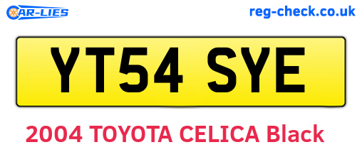 YT54SYE are the vehicle registration plates.