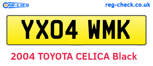 YX04WMK are the vehicle registration plates.