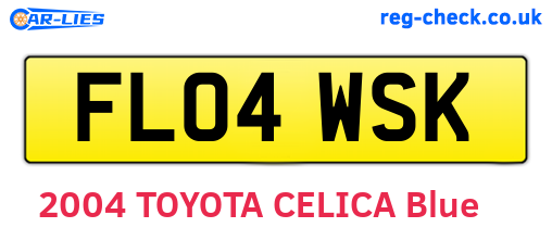 FL04WSK are the vehicle registration plates.