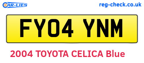 FY04YNM are the vehicle registration plates.