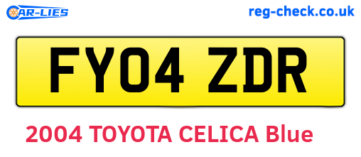 FY04ZDR are the vehicle registration plates.