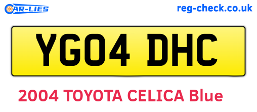 YG04DHC are the vehicle registration plates.