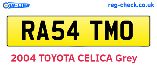 RA54TMO are the vehicle registration plates.