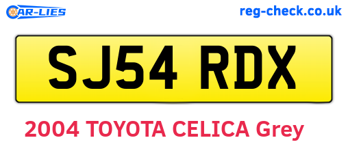 SJ54RDX are the vehicle registration plates.