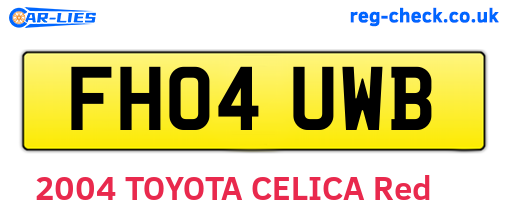FH04UWB are the vehicle registration plates.
