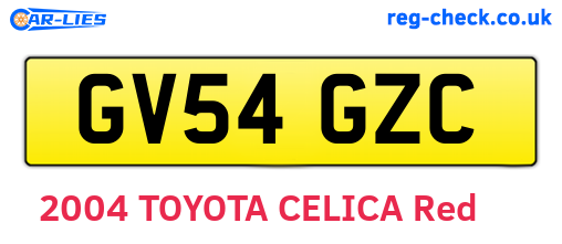 GV54GZC are the vehicle registration plates.