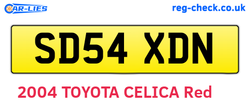 SD54XDN are the vehicle registration plates.