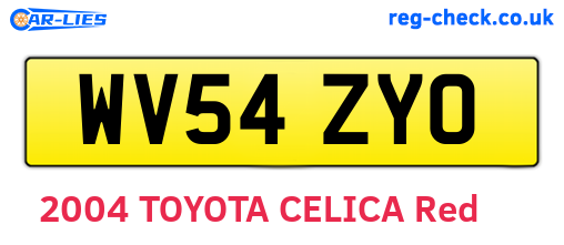 WV54ZYO are the vehicle registration plates.