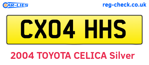 CX04HHS are the vehicle registration plates.