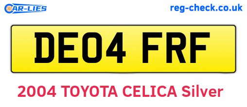 DE04FRF are the vehicle registration plates.
