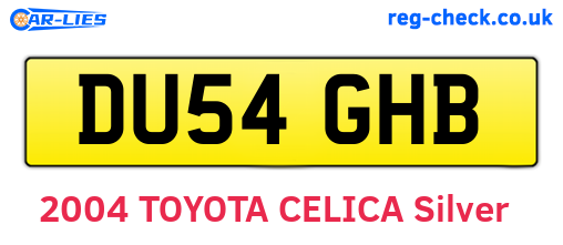 DU54GHB are the vehicle registration plates.