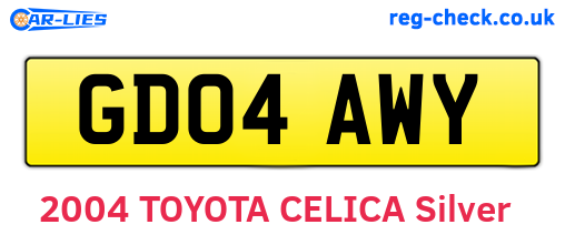 GD04AWY are the vehicle registration plates.