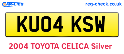 KU04KSW are the vehicle registration plates.