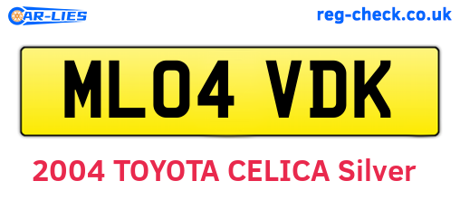 ML04VDK are the vehicle registration plates.