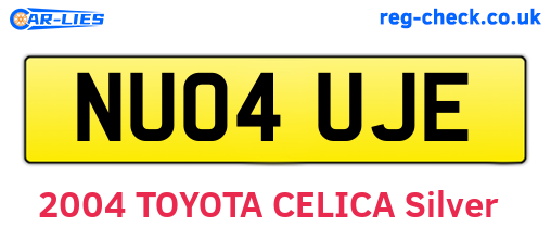 NU04UJE are the vehicle registration plates.