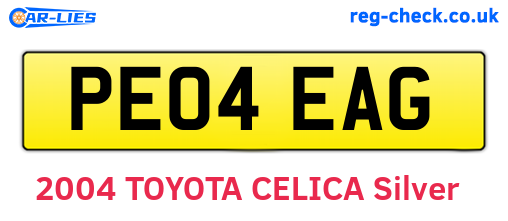 PE04EAG are the vehicle registration plates.
