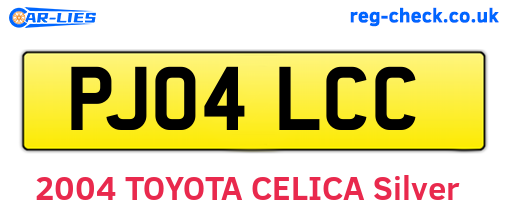 PJ04LCC are the vehicle registration plates.