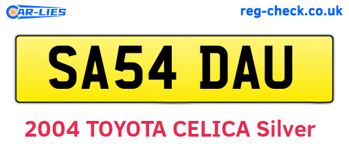 SA54DAU are the vehicle registration plates.