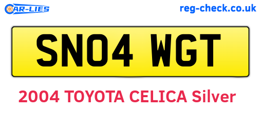 SN04WGT are the vehicle registration plates.