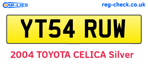 YT54RUW are the vehicle registration plates.