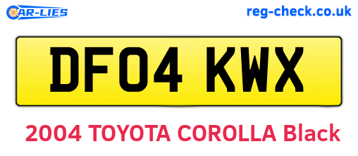DF04KWX are the vehicle registration plates.