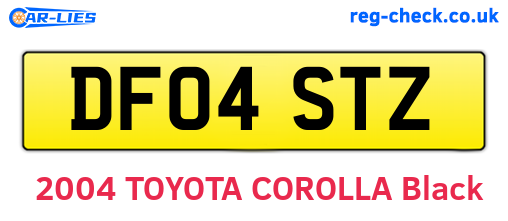 DF04STZ are the vehicle registration plates.
