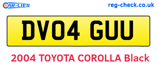 DV04GUU are the vehicle registration plates.