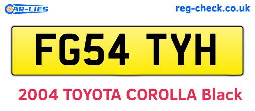 FG54TYH are the vehicle registration plates.
