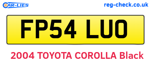 FP54LUO are the vehicle registration plates.
