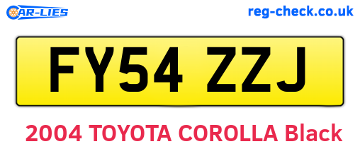 FY54ZZJ are the vehicle registration plates.