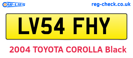 LV54FHY are the vehicle registration plates.