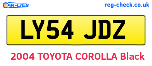 LY54JDZ are the vehicle registration plates.